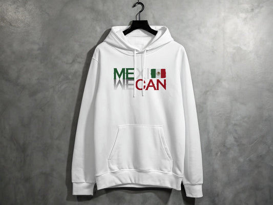 MEXI WE CAN Mexico Flag Design White Hoodie product type
Hoodie, Sweatshirt, Mexican Pride, Mexico Flag, MEXI WE CAN, National Theme, Patriotic Apparel, White Hoodie, Green Red White, Graphic Hoodie, Pullover Hoodie, Unisex Hoodie, Casual Wear, Streetwear Style, Everyday Fashion, Cultural Theme, Country Flag, Comfortable Hoodie, Unique Design, Mexican Heritage