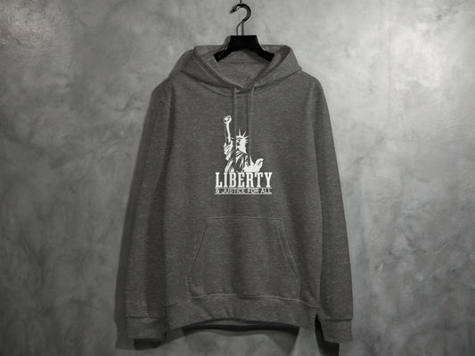 Grey Liberty Justice For All Statue Raised Fist product type
Hoodie
Pullover
Grey Hoodie
Liberty Statue
Justice For All
Raised Fist
Activism
Political Statement
Freedom Apparel
American Icon
USA Pride
Graphic Hoodie
Unisex Hoodie
Statement Piece
Protest Art
Democracy
Equal Rights
Liberty & Justice
Dark Grey Hoodie
Urban Style