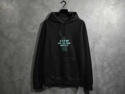 404 ERROR LIBERTY NO FOUND UNDER 45-47 Black Hoodie product type